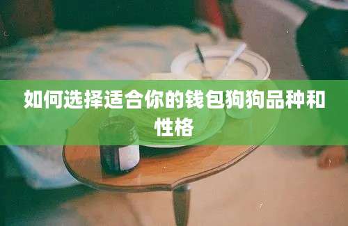 如何选择适合你的钱包狗狗品种和性格